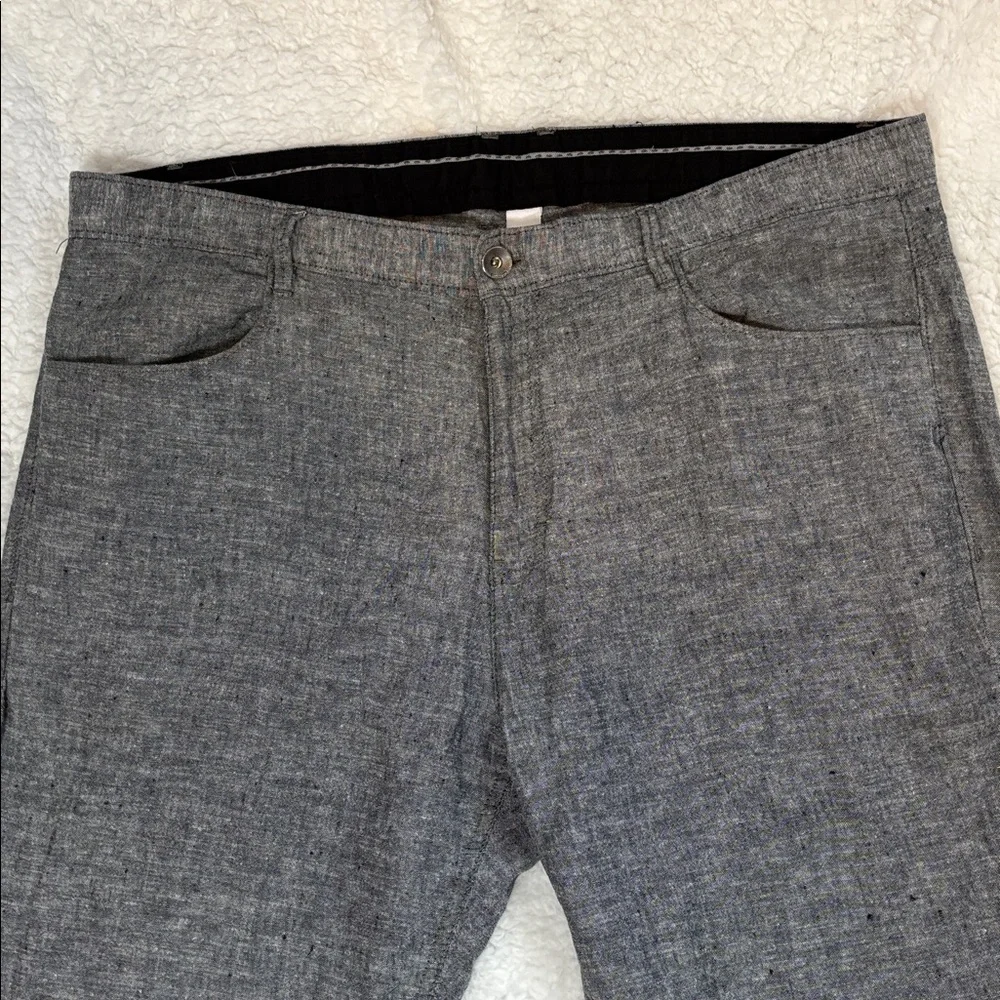 Calvin Klein Gray Pants linen blend lightweight size 38 x 32